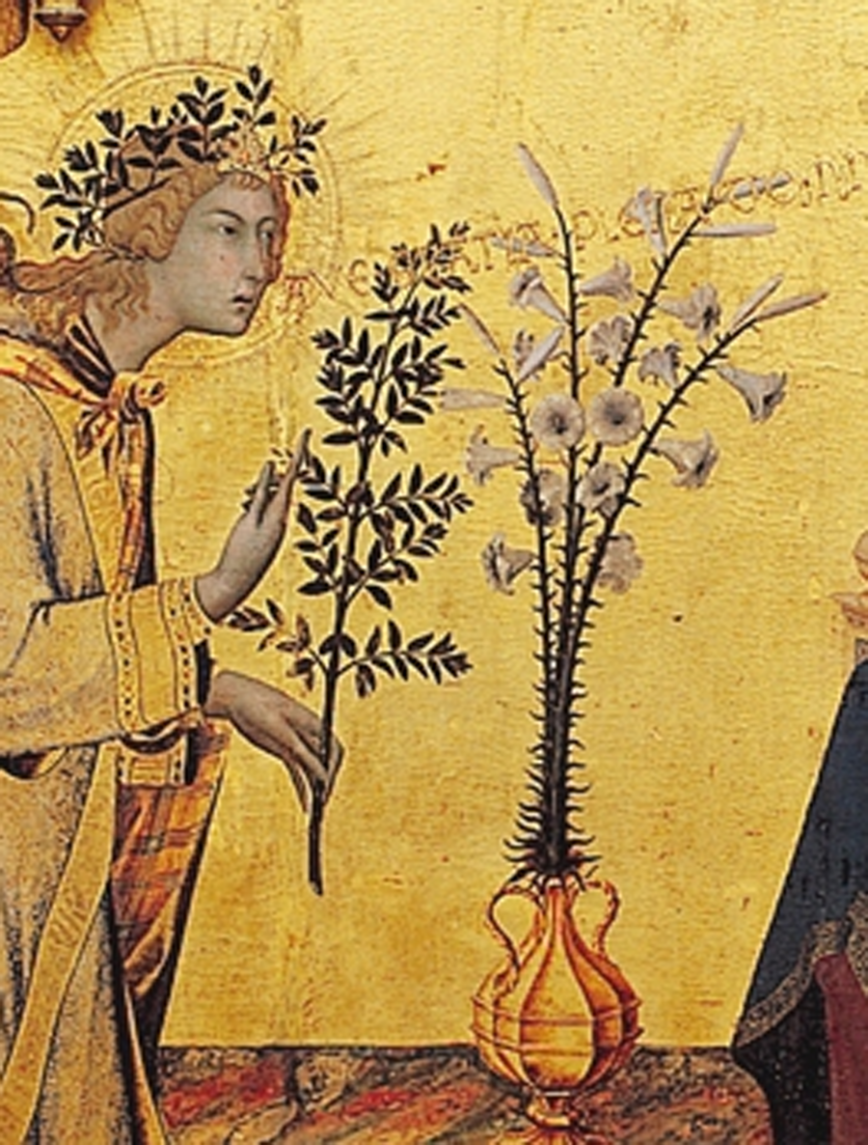 Simone Martini - L'Annunciazione tra i santi Ansano e Margherita (particolare)